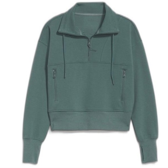 Old Navy Tops - Old Navy jade shadow teal green quarter zip sweatshirt size large